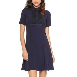 Marchesa Voyage Lace And Crepe Dress